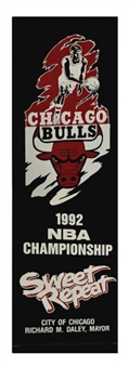 Very Large 1992 Chicago Bulls NBA Championship Street Banner “Sweet Repeat” 